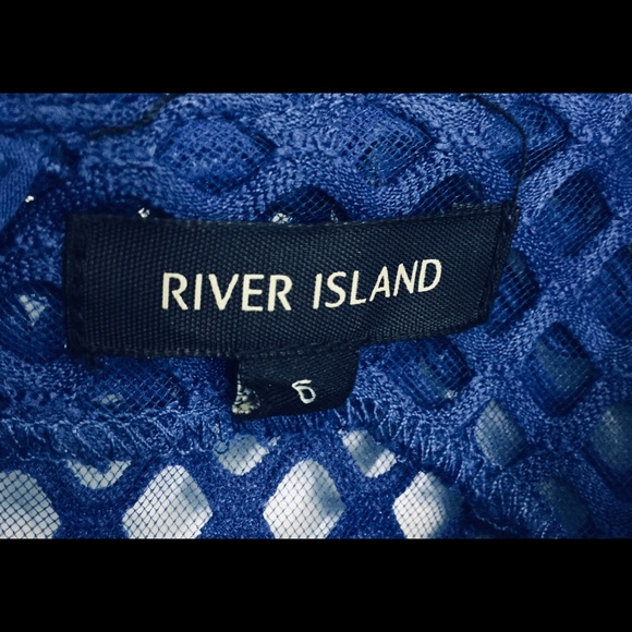 River island Mesh Bodycon Cobalt Blue Dress - Picture 3 of 8
